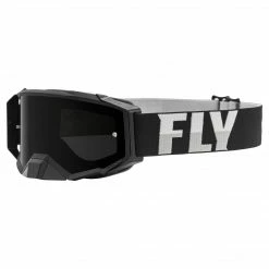 Fly Racing 2022 Zone Pro Goggles-Black/White W/Dark Smoke Lens-w/Post