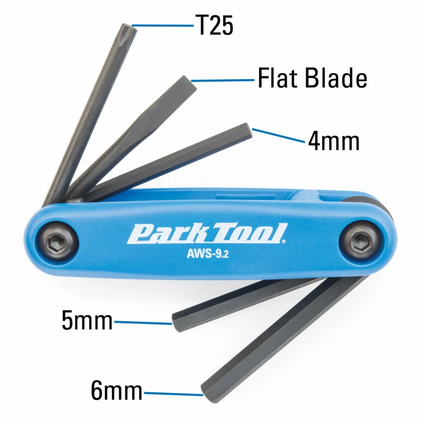 Park Tool AWS-9.2 Fold-Up Hex Wrench Set TOOLS 3 Park Tool AWS-9.2 Fold-Up Hex Wrench Set TOOLS