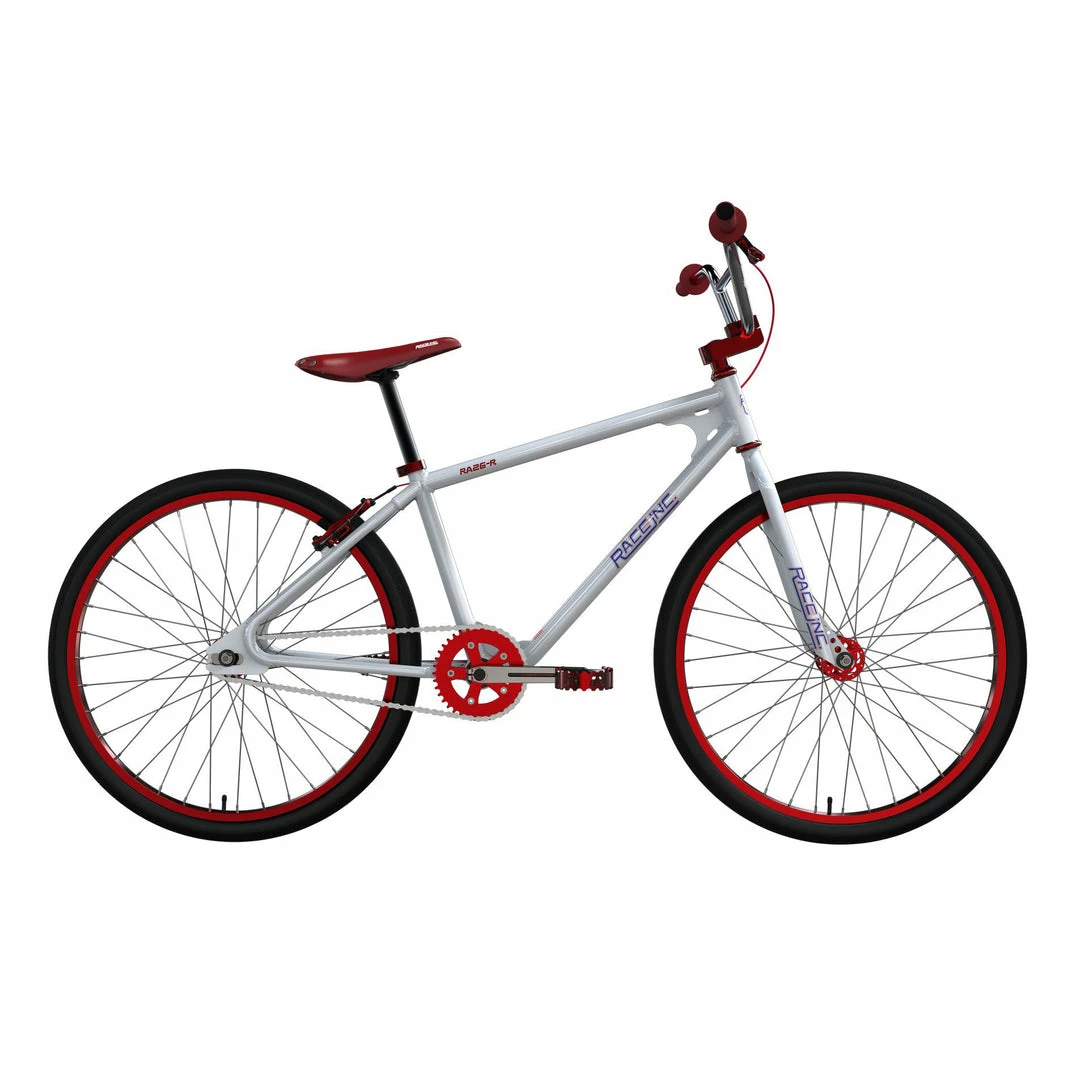 Race Inc. RA26-R Retro 26" BMX Freestyle Bike-White/Red BIKES 1 Race Inc. RA26-R Retro 26" BMX Freestyle Bike-White/Red BIKES