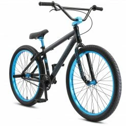 SE Blocks Flyer 26" BMX Freestyle Bike-Stealth Mode Black/Blue Ano