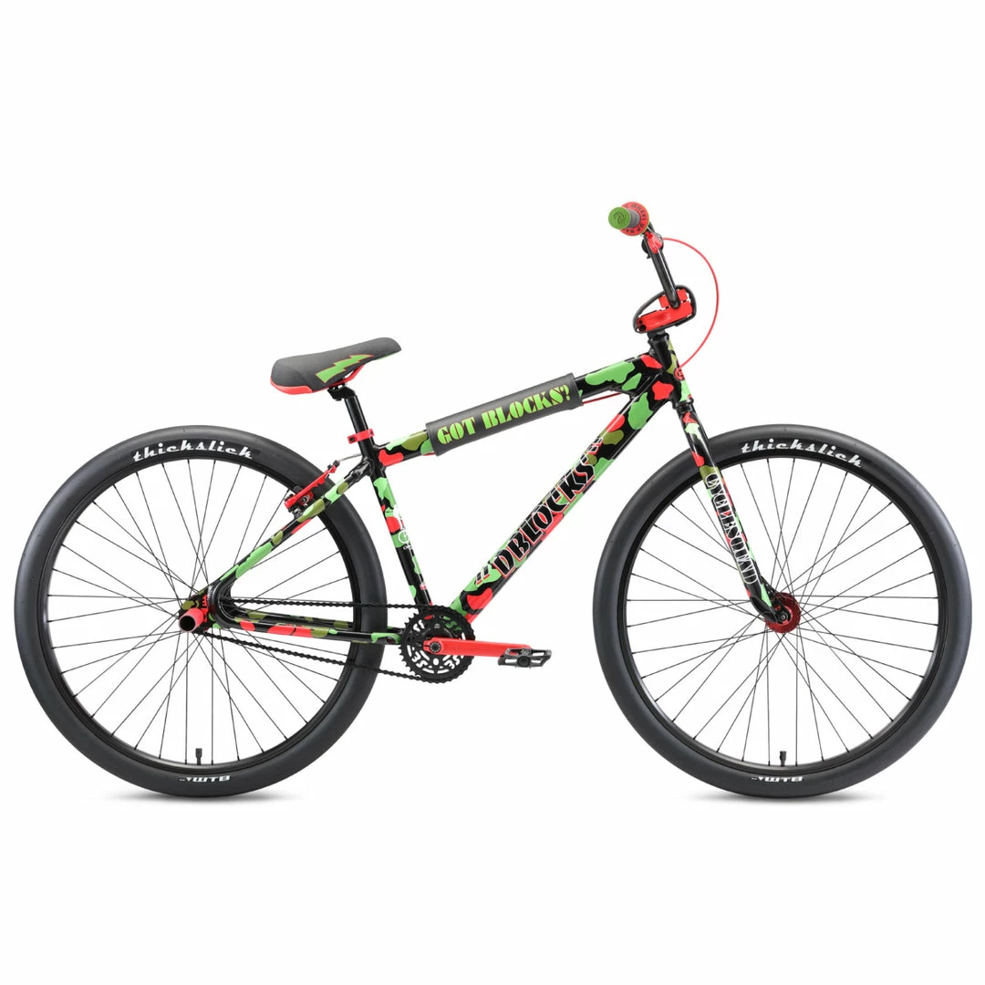 SE DBlocks Big Ripper 29" BMX Freestyle Bike-Green/Red Camo RACE BIKES 1 SE DBlocks Big Ripper 29" BMX Freestyle Bike-Green/Red Camo RACE BIKES