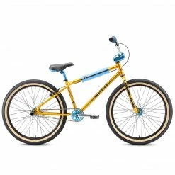 FREESTYLE BIKES SE OM Flyer 26" BMX Freestyle Bike-Solid Gold