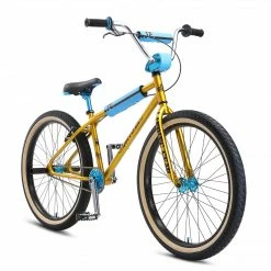 FREESTYLE BIKES SE OM Flyer 26" BMX Freestyle Bike-Solid Gold