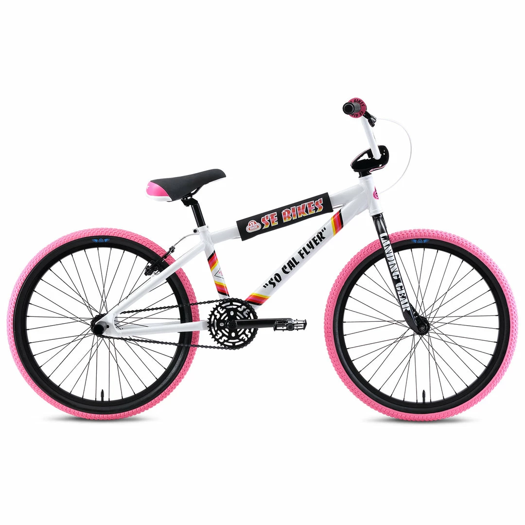 SE Racing So Cal Flyer 24" BMX Bike-White/Pink 1 SE Racing So Cal Flyer 24" BMX Bike-White/Pink