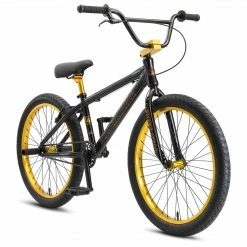 SE So Cal Flyer 24" BMX Freestyle Bike-Stealth Mode Black/Gold Ano