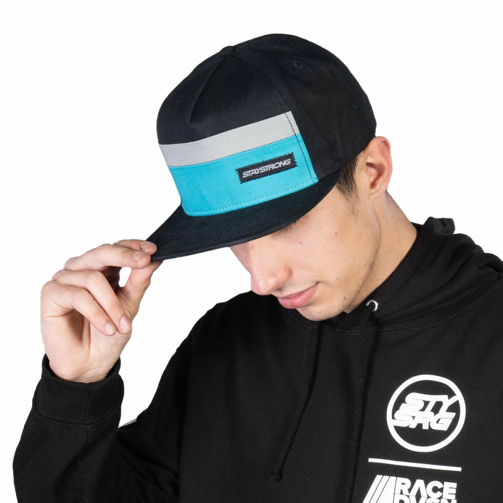 Stay Strong Block Snapback Hat-Black/Teal APPAREL 1 Stay Strong Block Snapback Hat-Black/Teal APPAREL
