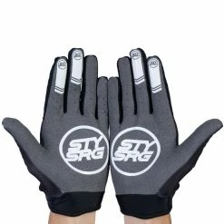 RACE WEAR Stay Strong Checker BMX Race Gloves-Black
