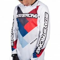 Stay Strong Chevron Jersey-White RACE WEAR