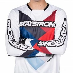 Stay Strong Chevron Jersey-White RACE WEAR
