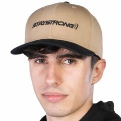 APPAREL Stay Strong Staple Snapback Hat-Black/Tan