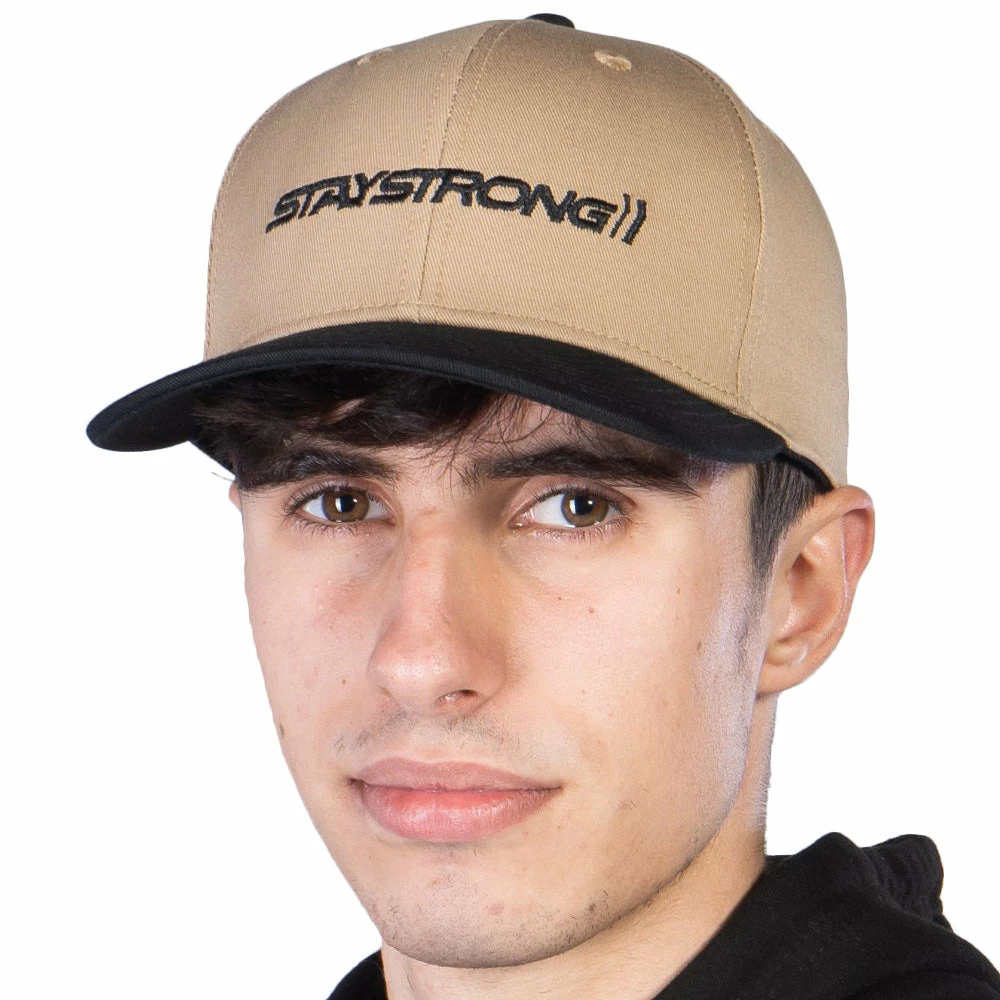 APPAREL Stay Strong Staple Snapback Hat-Black/Tan 1 APPAREL Stay Strong Staple Snapback Hat-Black/Tan