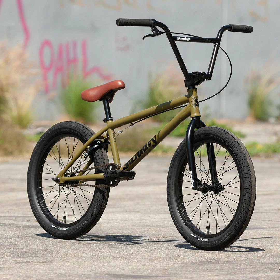 Sunday Scout 21"TT BMX Freestyle Bike-Matte Army Green 2 Sunday Scout 21"TT BMX Freestyle Bike-Matte Army Green