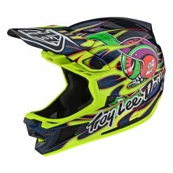 Troy Lee Designs D4 Carbon MIPS Helmet-Eyeball Flo Yellow