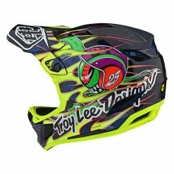 Troy Lee Designs D4 Carbon MIPS Helmet-Eyeball Flo Yellow