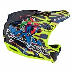 Troy Lee Designs D4 Carbon MIPS Helmet-Eyeball Flo Yellow