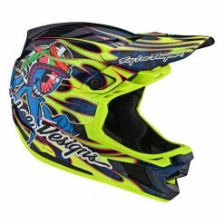 Troy Lee Designs D4 Carbon MIPS Helmet-Eyeball Flo Yellow