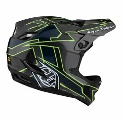 PROTECTIVE GEAR Troy Lee Designs D4 Carbon MIPS Graph Helmet-Gray/Green