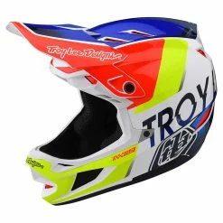 PROTECTIVE GEAR Troy Lee Designs D4 Composite Qualifier BMX Helmet-White/Blue