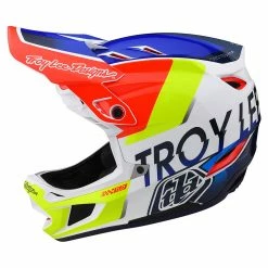 PROTECTIVE GEAR Troy Lee Designs D4 Composite Qualifier BMX Helmet-White/Blue