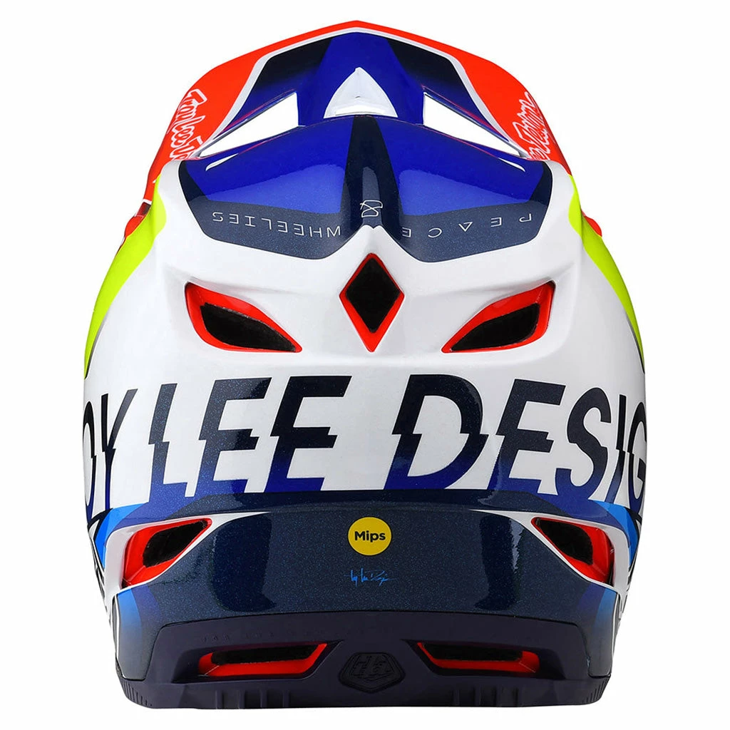 PROTECTIVE GEAR Troy Lee Designs D4 Composite Qualifier BMX Helmet-White/Blue 4 PROTECTIVE GEAR Troy Lee Designs D4 Composite Qualifier BMX Helmet-White/Blue