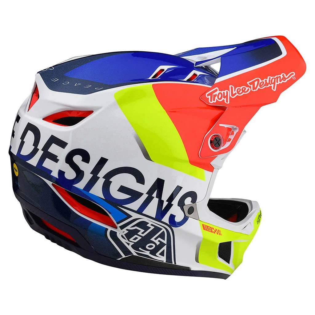 PROTECTIVE GEAR Troy Lee Designs D4 Composite Qualifier BMX Helmet-White/Blue 5 PROTECTIVE GEAR Troy Lee Designs D4 Composite Qualifier BMX Helmet-White/Blue