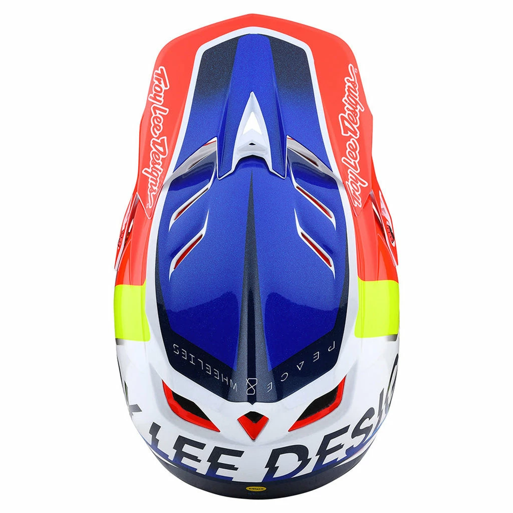 PROTECTIVE GEAR Troy Lee Designs D4 Composite Qualifier BMX Helmet-White/Blue 8 PROTECTIVE GEAR Troy Lee Designs D4 Composite Qualifier BMX Helmet-White/Blue