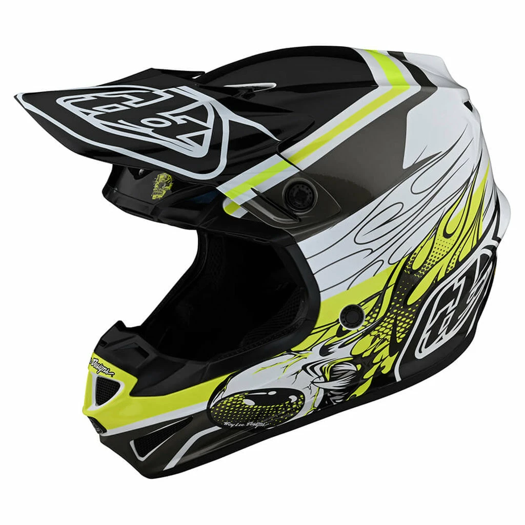 Troy Lee Designs SE4 Skooly Helmet-Black/Yellow PROTECTIVE GEAR 1 Troy Lee Designs SE4 Skooly Helmet-Black/Yellow PROTECTIVE GEAR