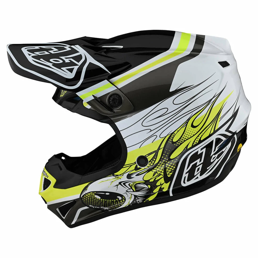 Troy Lee Designs SE4 Skooly Helmet-Black/Yellow PROTECTIVE GEAR 2 Troy Lee Designs SE4 Skooly Helmet-Black/Yellow PROTECTIVE GEAR