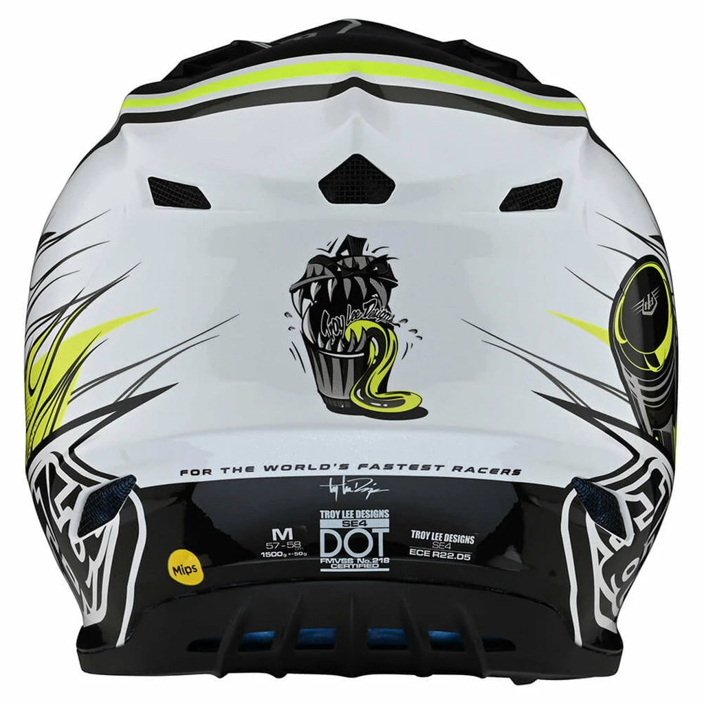 Troy Lee Designs SE4 Skooly Helmet-Black/Yellow PROTECTIVE GEAR 4 Troy Lee Designs SE4 Skooly Helmet-Black/Yellow PROTECTIVE GEAR