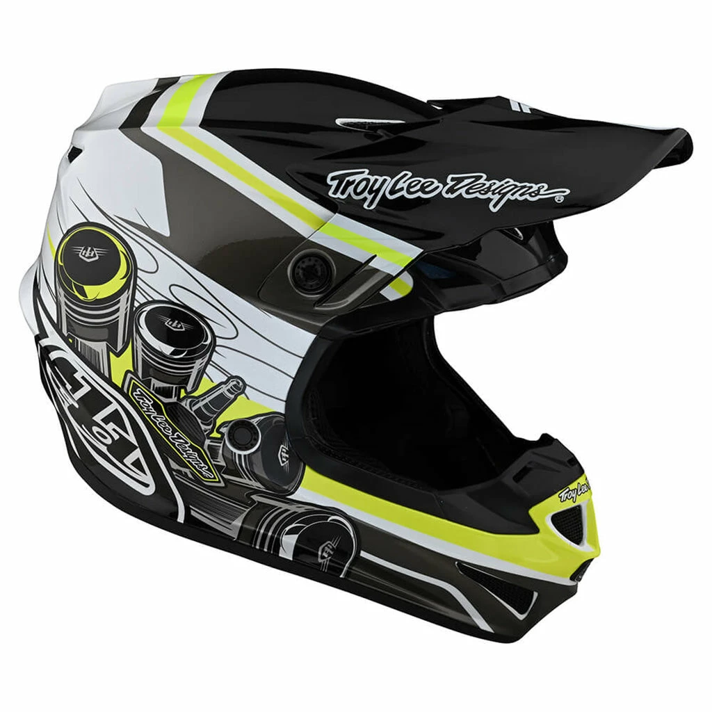 Troy Lee Designs SE4 Skooly Helmet-Black/Yellow PROTECTIVE GEAR 7 Troy Lee Designs SE4 Skooly Helmet-Black/Yellow PROTECTIVE GEAR