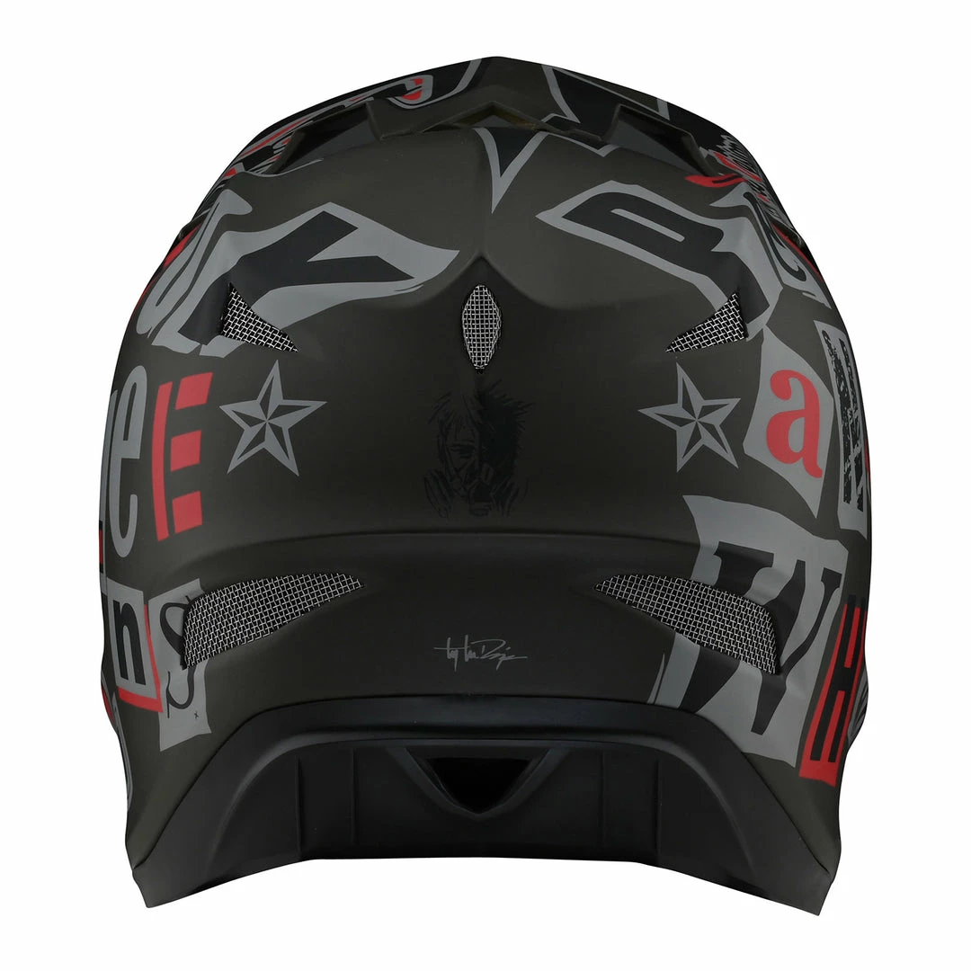 Troy Lee Designs D3 Fiberlite Anarchy Helmet-Olive PROTECTIVE GEAR 2 Troy Lee Designs D3 Fiberlite Anarchy Helmet-Olive PROTECTIVE GEAR