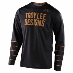 Troy Lee GP Pinstripe Jersey-Black/Gold RACE WEAR
