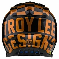 Troy Lee Designs SE4 Polyacrylite Checkers MIPS Helmet-Black/Gold PROTECTIVE GEAR