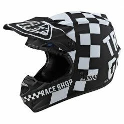 Troy Lee Designs SE4 Polyacrylite Checkers MIPS Helmet-Black/White