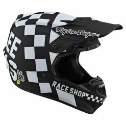 Troy Lee Designs SE4 Polyacrylite Checkers MIPS Helmet-Black/White
