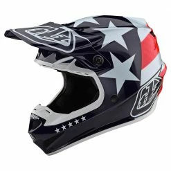 Troy Lee Designs SE4 Polyacrylite Freedom MIPS Helmet-Red/White PROTECTIVE GEAR