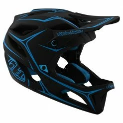 PROTECTIVE GEAR Troy Lee Designs Stage MIPS Helmet-Pinstripe Black/Cyan