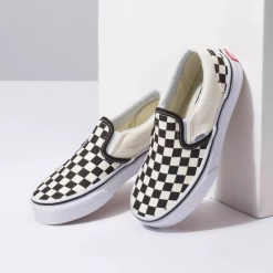 Vans Classic Slip-On Kids Shoe-Black/White Checkerboard SHOES