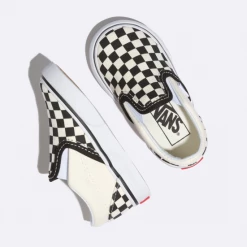 SHOES Vans Classic Slip-On Todder Shoe-Black/White Checkerboard