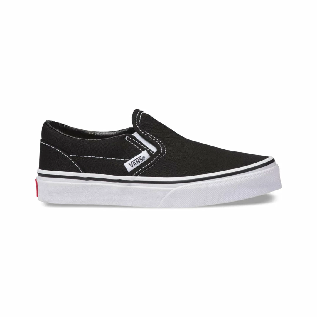 Vans Classic Slip-On Kids Shoes-Black/True White 1 Vans Classic Slip-On Kids Shoes-Black/True White