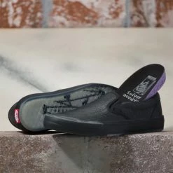 Vans Courage Adams Slip-On BMX Shoes-Black Elephant