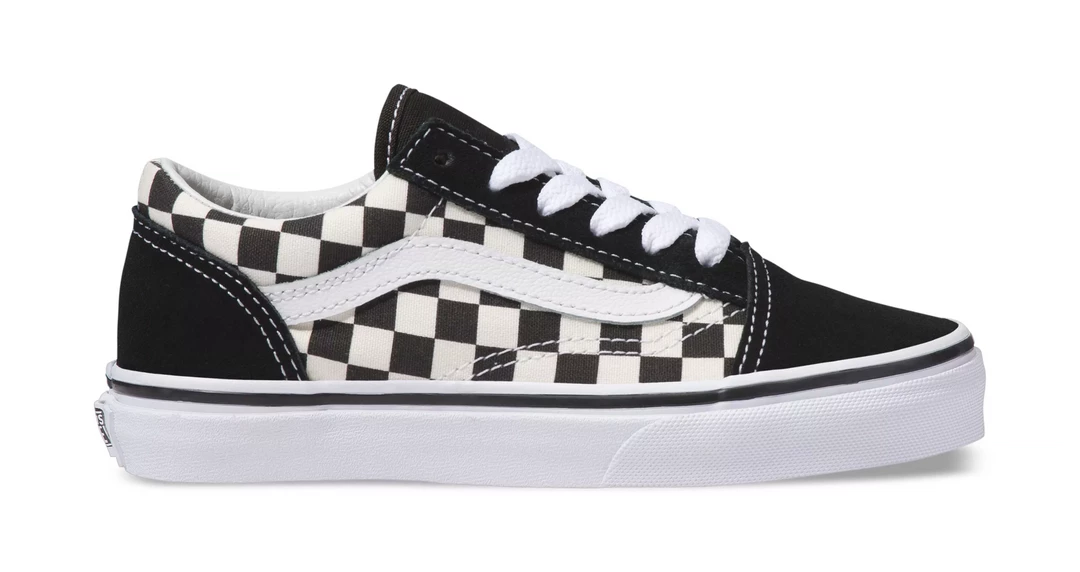 Vans Old Skool Primary Kids Shoe-Black/White Checkerboard 1 Vans Old Skool Primary Kids Shoe-Black/White Checkerboard