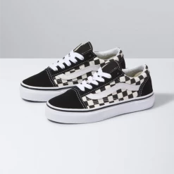 Vans Old Skool Primary Kids Shoe-Black/White Checkerboard 8 Vans Old Skool Primary Kids Shoe-Black/White Checkerboard