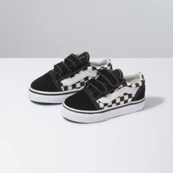 Vans Old Skool V Primary Toddler Shoe-Black/White Checkerboard SHOES