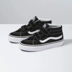 Vans SK8-Mid Reissue V Canvas & Suede Kids Shoes-Black/White