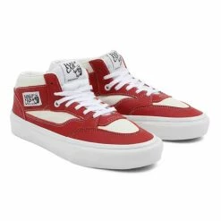 Vans Skate Sport Leather Skate Half Cab '92 BMX Shoes-Chili Pepper/White