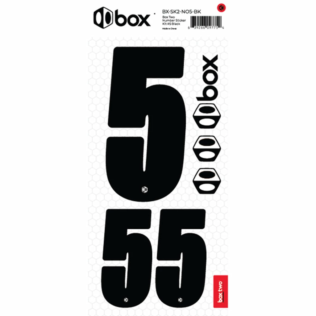 Box Two Number Sticker Set 0-9 6 Box Two Number Sticker Set 0-9