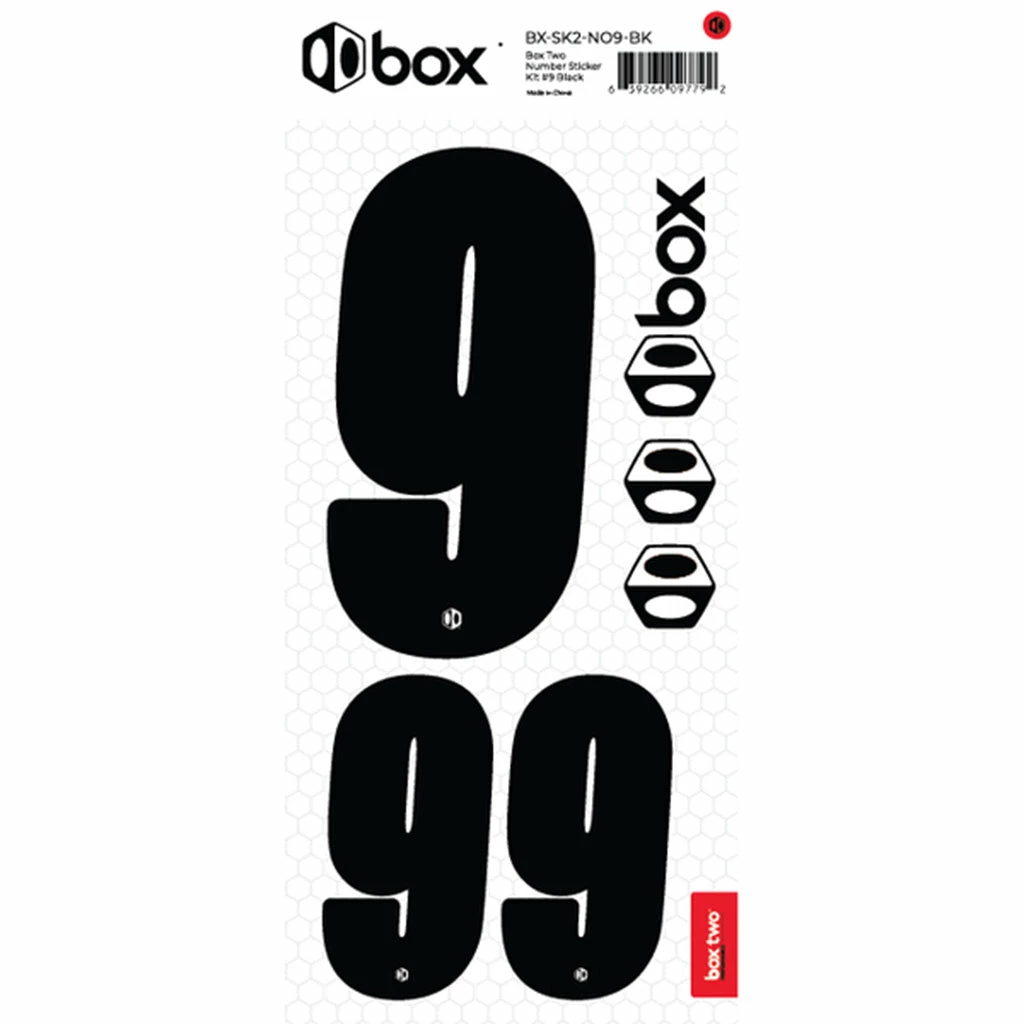 Box Two Number Sticker Set 0-9 10 Box Two Number Sticker Set 0-9