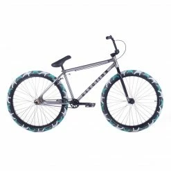 BIKES Cult Devotion 26" BMX Freestyle Bike-Raw/Teal Camo Tires