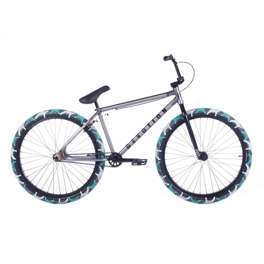 BIKES Cult Devotion 26" BMX Freestyle Bike-Raw/Teal Camo Tires 1 BIKES Cult Devotion 26" BMX Freestyle Bike-Raw/Teal Camo Tires